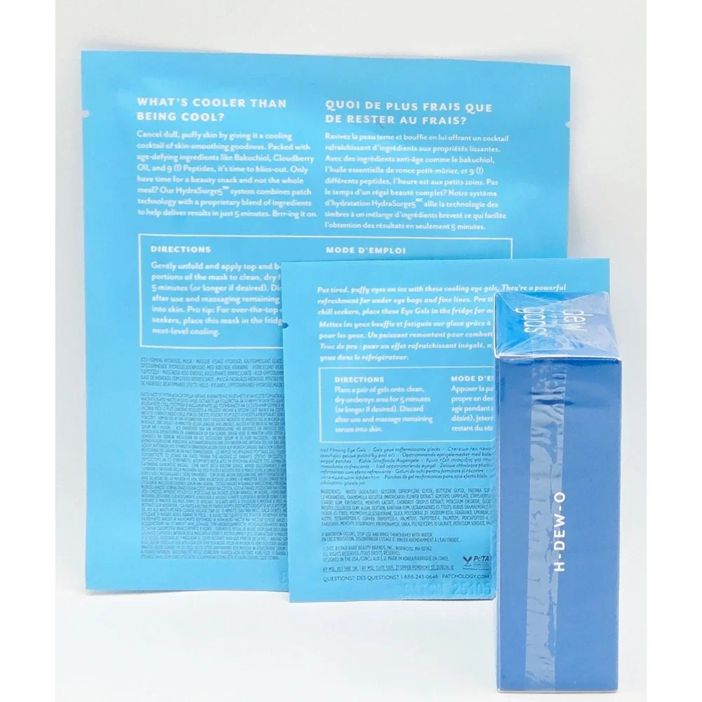 Dew of the Gods H-DEW-O & Patchology Masks 3pc Cooling Hydrating set